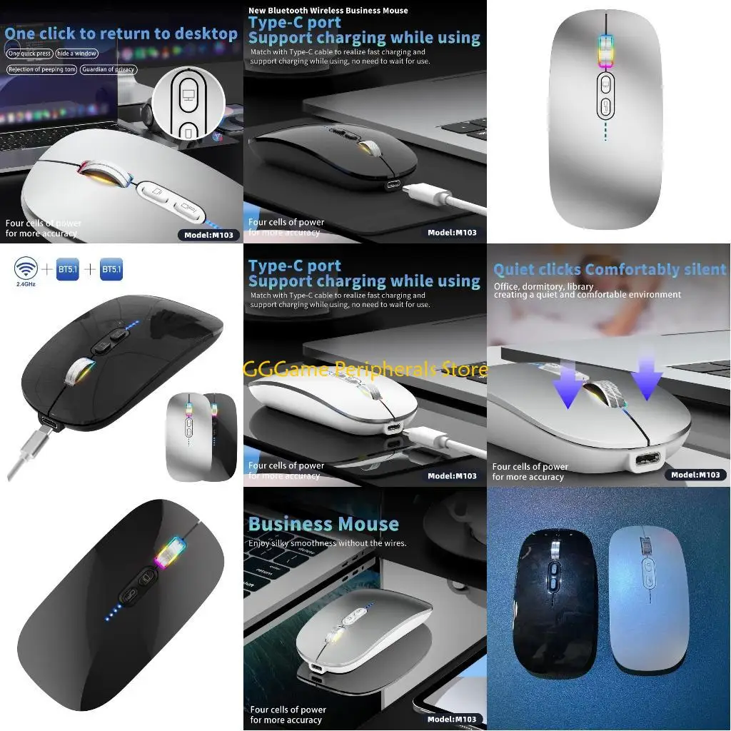 U55B Wireless Mouse 2.4Ghz BT5.1+BT5.1 Mouse, Rechargeable Battery LED Optical 800-1200-1600dpi Adjustment for PC Laptop
U55B Wireless Mouse 2.4Ghz BT5.1+BT5.1 Mouse, Rechargeable Battery LED Optical 800-1200-1600dpi Adjustment for PC Laptop
