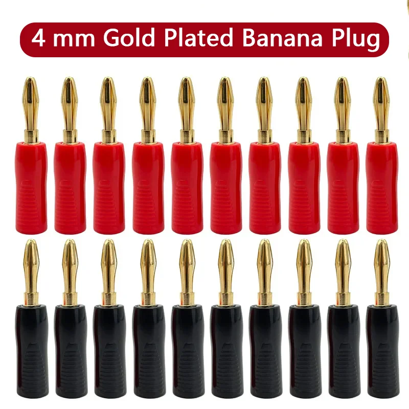 10Pcs 4mm Banana Plugs Gold Plated New Non Slip Shell Musical Speaker Cable Wire Pin Banana Plug Connectors
10Pcs 4mm Banana Plugs Gold Plated New Non Slip Shell Musical Speaker Cable Wire Pin Banana Plug Connectors