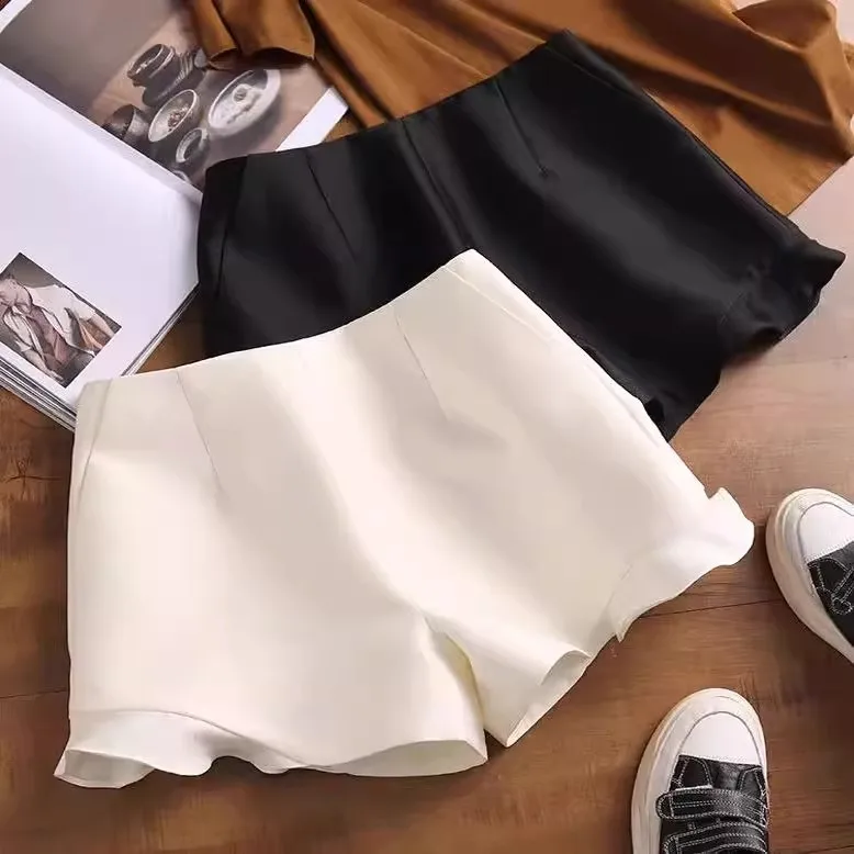 High Waist Wide Leg Casual Shorts Women's Premium Label Trimmed Ruffle Hem Pants Polyester Fiber High Waist Summer Fashion
High Waist Wide Leg Casual Shorts Women's Premium Label Trimmed Ruffle Hem Pants Polyester Fiber High Waist Summer Fashion