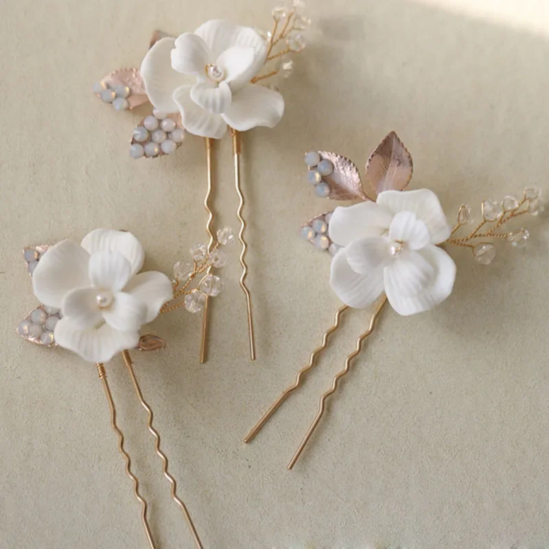 Белые керамические цветочные свадебные заколки, свадебные заколки для волос золотого, серебряного цвета, женские заколки, аксессуары ручной работы
Белые керамические цветочные свадебные заколки, свадебные заколки для волос золотого, серебряного цвета, женские заколки, аксессуары ручной работы
