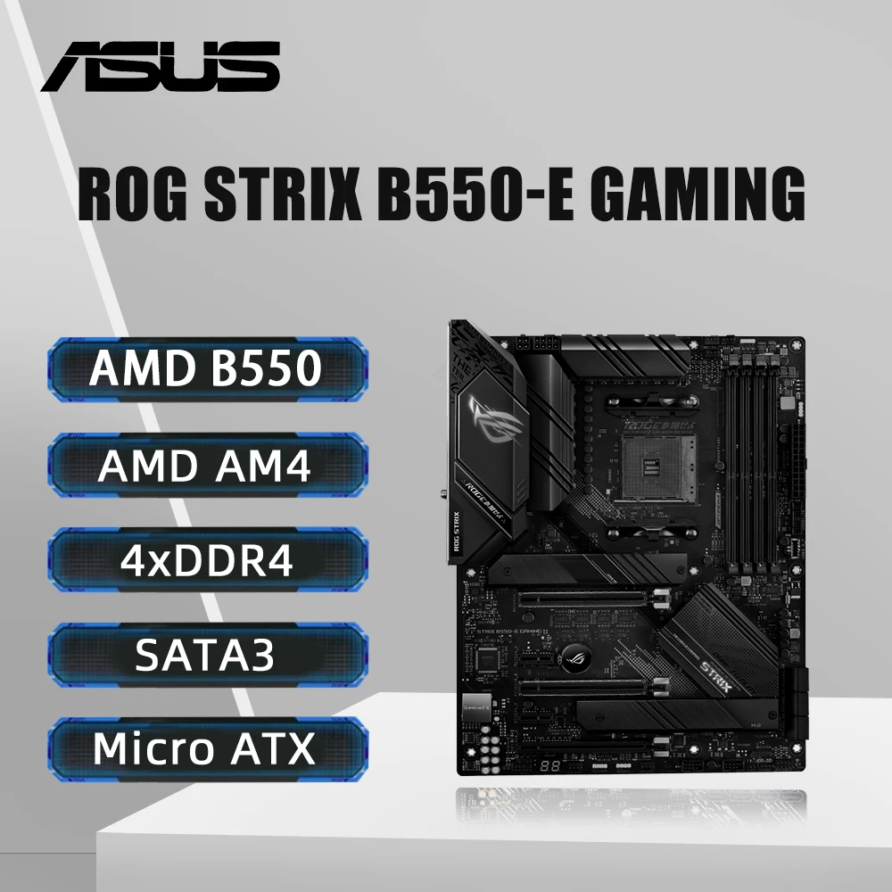 ASUS ROG STRIX B550-E GAMING Motherboard DDR4 4866MHz 128GB PCI-E 4.0 NVME M.2 Support Ryzen 5 5600 5600G R7 5700X3D CPU
ASUS ROG STRIX B550-E GAMING Motherboard DDR4 4866MHz 128GB PCI-E 4.0 NVME M.2 Support Ryzen 5 5600 5600G R7 5700X3D CPU