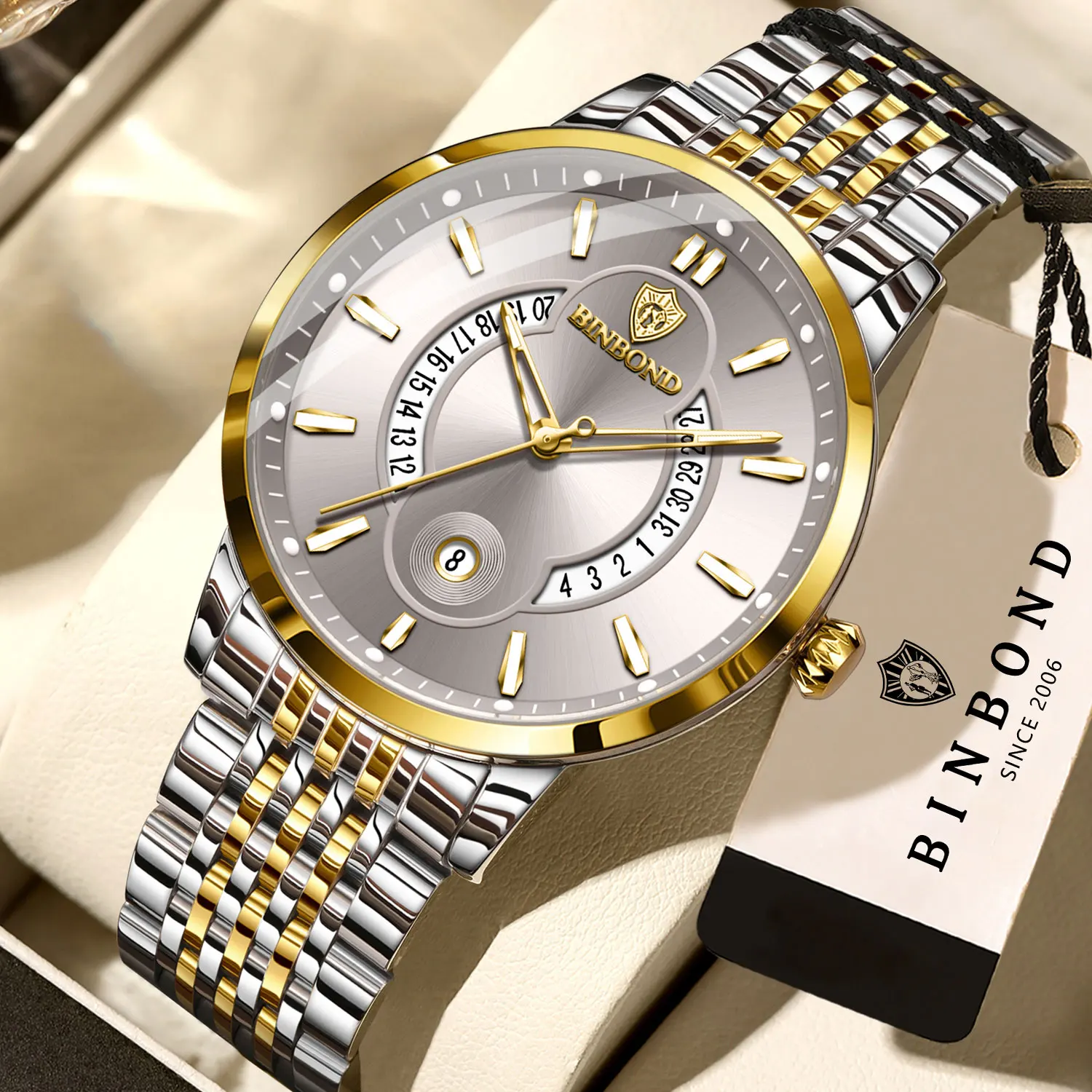 BINBOND auto date accurate men's watch sturdy stainless steel strap quartz wristwatches for men luxury luminous waterproof reloj
BINBOND auto date accurate men's watch sturdy stainless steel strap quartz wristwatches for men luxury luminous waterproof reloj
