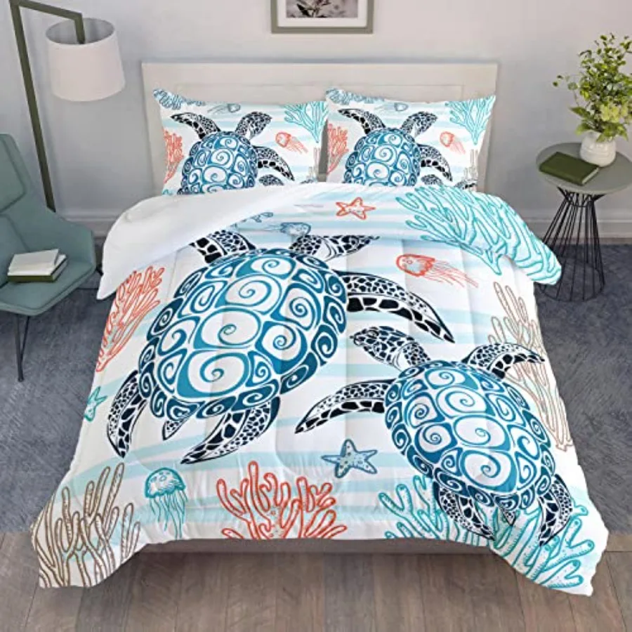 Sea Turtle Comforter SetCoastal Beach Themed Bedroom Comforter Set Size for Teen Girls Boys Room Decor Turtle Bed in a Bag for
Sea Turtle Comforter SetCoastal Beach Themed Bedroom Comforter Set Size for Teen Girls Boys Room Decor Turtle Bed in a Bag for