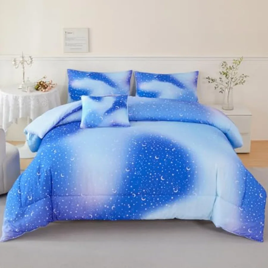 6Pcs Gradient Glitter Comforter Set for Girls Twin Size Blue Galaxy Bedding Set for Boys Comforter Sets Soft Bed in A Bag Twin
6Pcs Gradient Glitter Comforter Set for Girls Twin Size Blue Galaxy Bedding Set for Boys Comforter Sets Soft Bed in A Bag Twin