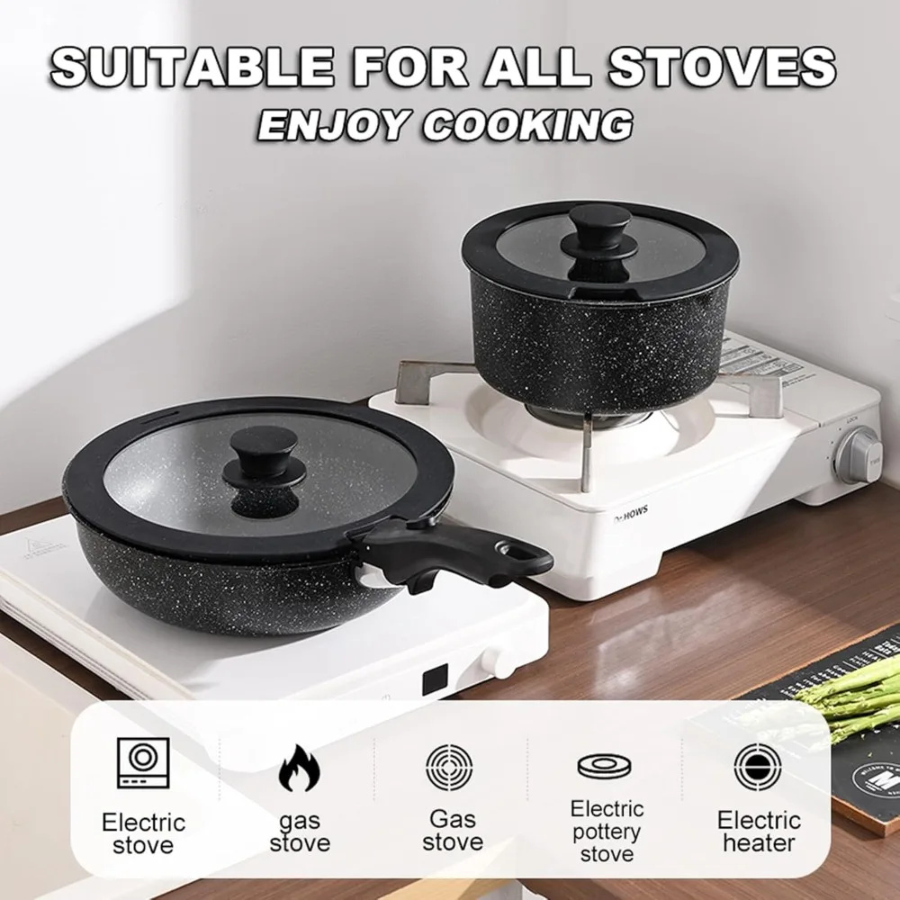 Pots and Pans Set, Nonstick Detachable Handle Cookware Set, Induction Kitchen Cookware Set with Removable Handle
Pots and Pans Set, Nonstick Detachable Handle Cookware Set, Induction Kitchen Cookware Set with Removable Handle
