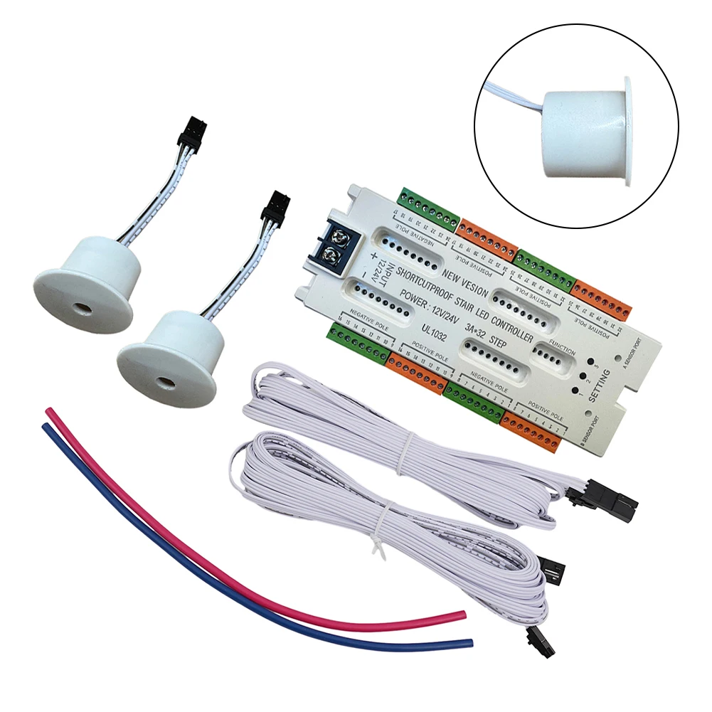 32-канальный контроллер лестничного освещения с двойными датчиками движения, регулируемые светодиодные режимы освещения лестницы для внутреннего освещения ступеней
32-канальный контроллер лестничного освещения с двойными датчиками движения, регулируемые светодиодные режимы освещения лестницы для внутреннего освещения ступеней