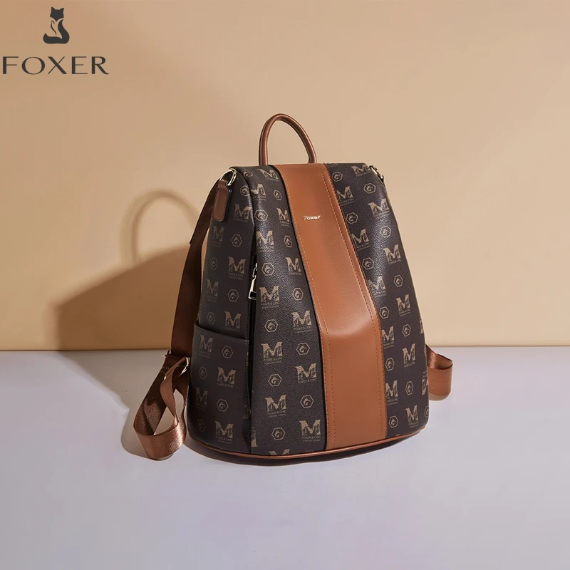 FOXER Retro Women's Backpack PVC Leather Fashion Shoulder Bag Ladies Travel Rucksack Female Casual Monogram Backpack
FOXER Retro Women's Backpack PVC Leather Fashion Shoulder Bag Ladies Travel Rucksack Female Casual Monogram Backpack