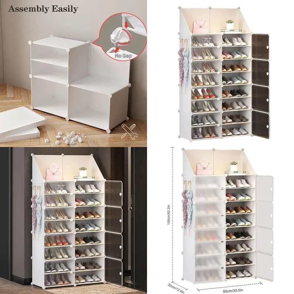 Портативный шкаф для хранения обуви с дверцами, держатель для ключей, расширяемая полка для пары обуви 32–64 человек (белый)
Портативный шкаф для хранения обуви с дверцами, держатель для ключей, расширяемая полка для пары обуви 32–64 человек (белый)