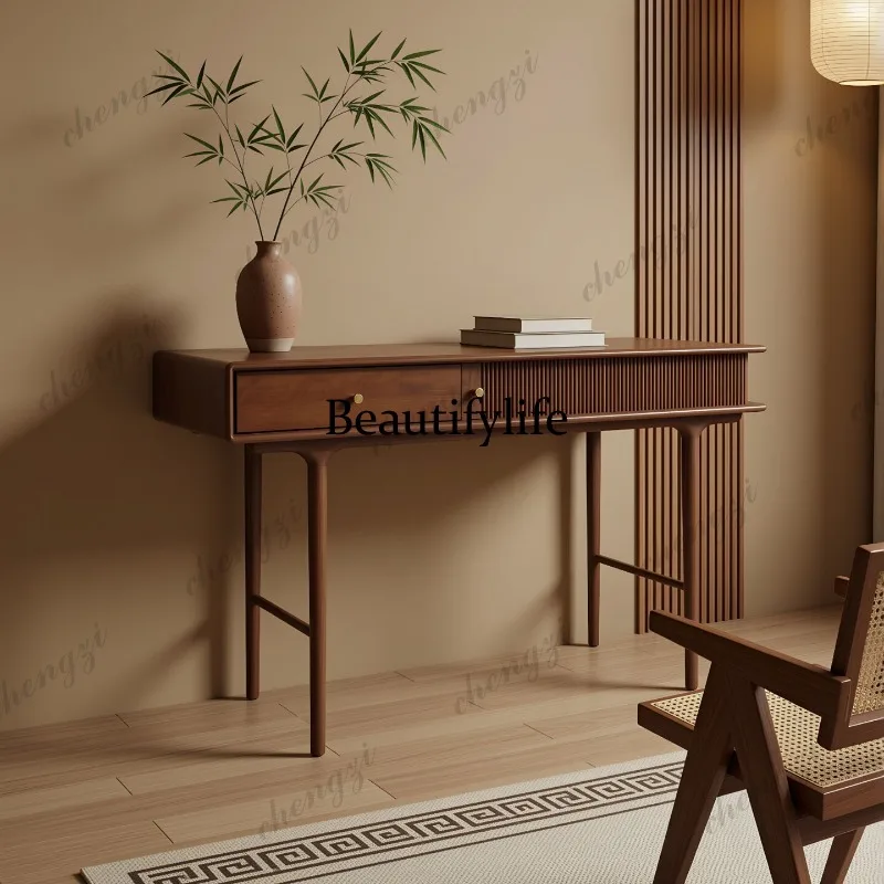 Retro solid wood dresser desk integrated bedroom boxwood home storage makeup table
Retro solid wood dresser desk integrated bedroom boxwood home storage makeup table