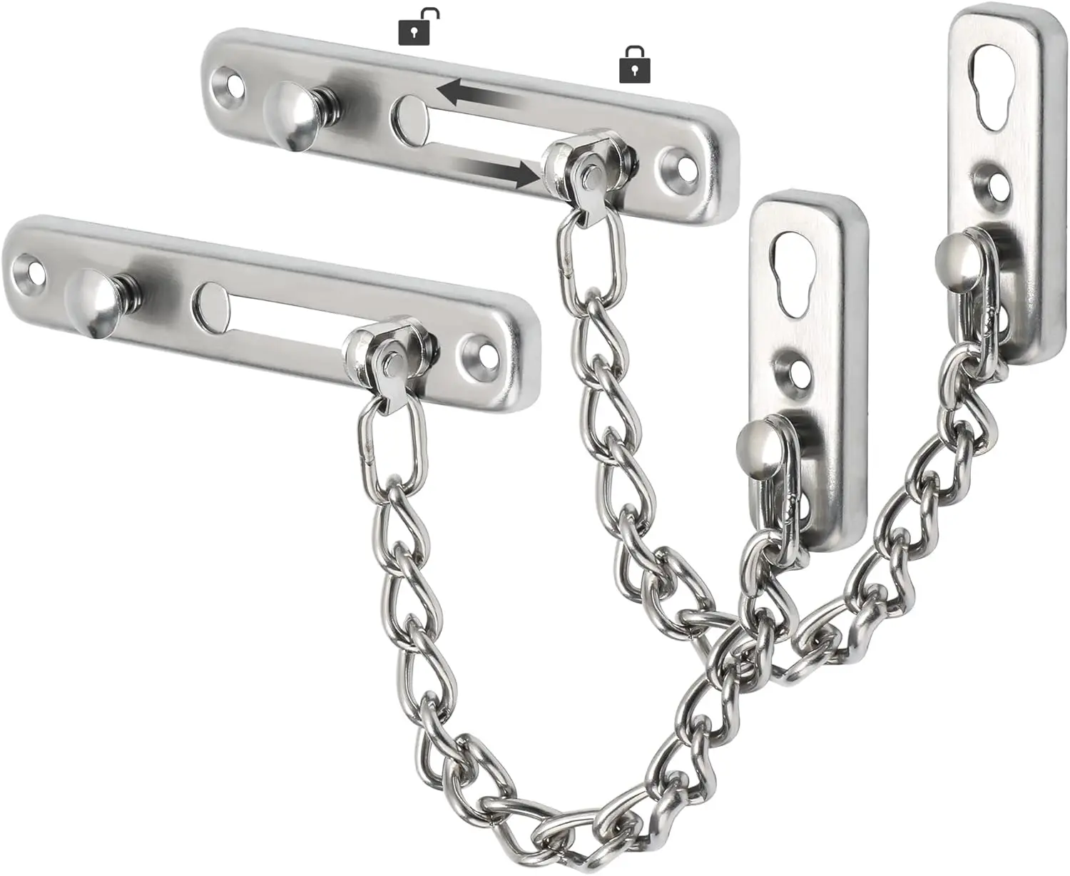 Door Chain Lock Heavy Duty Stainless Steel with Spring Anti-Theft Press Latch for Front and Interior Doors, Brushed Nickel 2
Door Chain Lock Heavy Duty Stainless Steel with Spring Anti-Theft Press Latch for Front and Interior Doors, Brushed Nickel 2