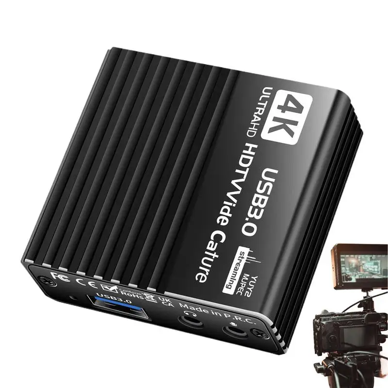 Карта видеозахвата 1080P Устройство видеозахвата 60 кадров в секунду Адаптер 4K Устройство для записи ТВ-консоли Монитор Прямая трансляция Обучение
Карта видеозахвата 1080P Устройство видеозахвата 60 кадров в секунду Адаптер 4K Устройство для записи ТВ-консоли Монитор Прямая трансляция Обучение
