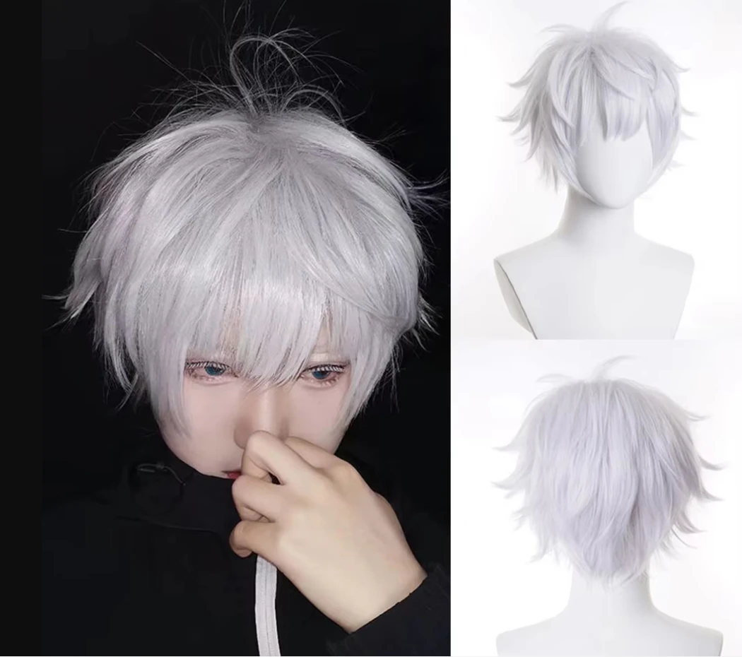 Anime White Men Wig Short Synthetic Straight Hair Heat Resistant Wig for Cosplay Party Daily
Anime White Men Wig Short Synthetic Straight Hair Heat Resistant Wig for Cosplay Party Daily