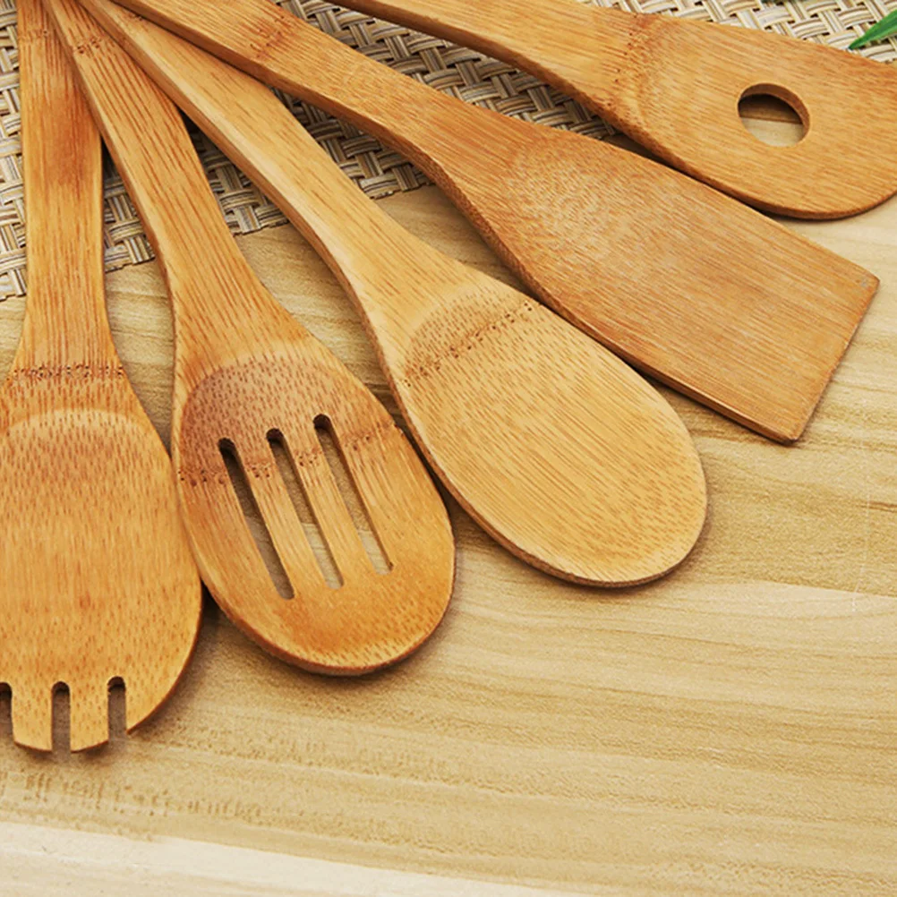 5Pcs Wooden Cooking Utensils Set with Turner Slotted Spoon Mixing Spoon Fork Bamboo Serving Spoons for Stainless Steel Cookware
5Pcs Wooden Cooking Utensils Set with Turner Slotted Spoon Mixing Spoon Fork Bamboo Serving Spoons for Stainless Steel Cookware