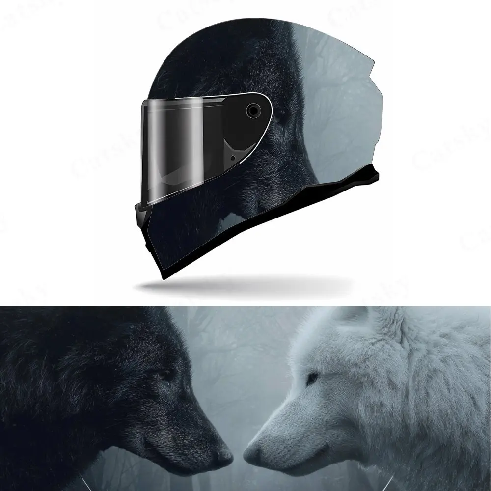 Stunning Black and White Wolf Motorcycle Helmet PVC Protective Sticker, Motorcycle Helmet Exterior Decorative Accessory, Waterpr
Stunning Black and White Wolf Motorcycle Helmet PVC Protective Sticker, Motorcycle Helmet Exterior Decorative Accessory, Waterpr