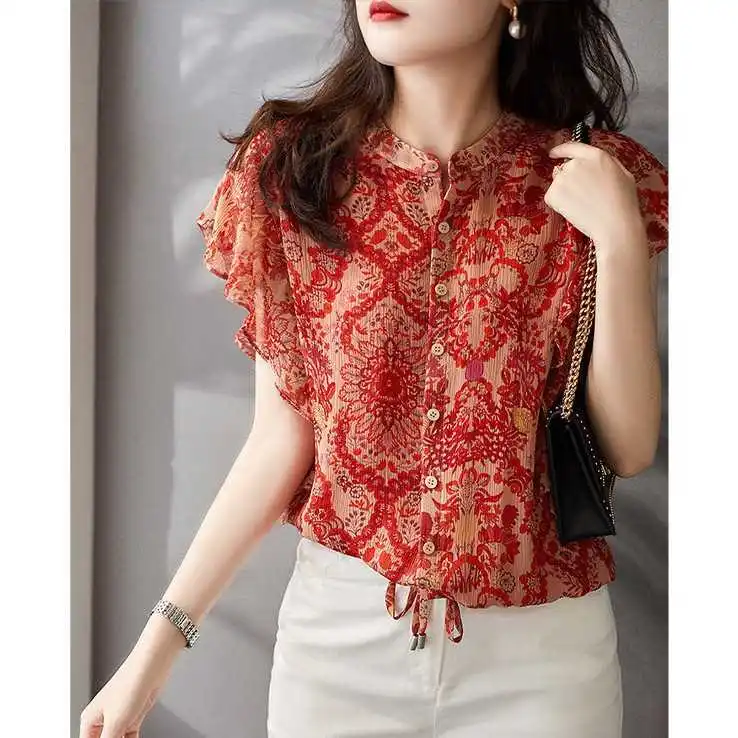 Women's Chiffon irt ort Sve Summer New Sle Commute Sle round Ne Regular Sve Polyester Fiber 00% Spring ting
Women's Chiffon irt ort Sve Summer New Sle Commute Sle round Ne Regular Sve Polyester Fiber 00% Spring ting