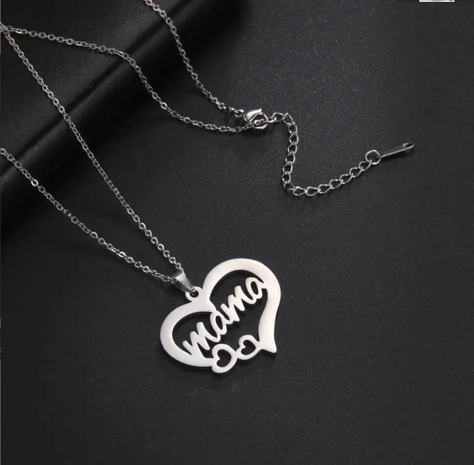1pc Stainless Steel Necklaces Heart Letter Mama Pendants Charms Choker Mother Kids Necklace Jewelry For Mother Best Gifts F1019
1pc Stainless Steel Necklaces Heart Letter Mama Pendants Charms Choker Mother Kids Necklace Jewelry For Mother Best Gifts F1019