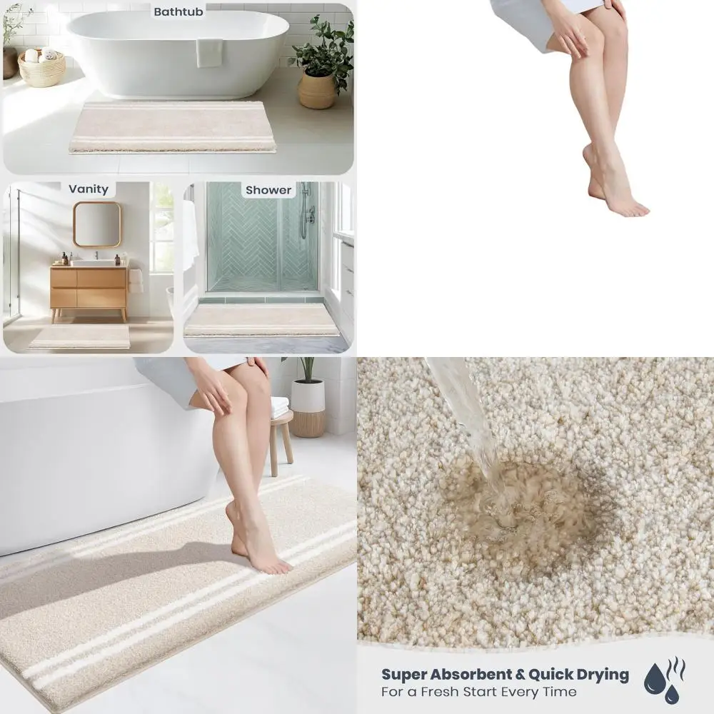 Soft and Plush 24 x 60 Shaggy Microfiber Bath Mat, Non-Slip, Machine Washable, Absorbent and Quick Dry for Bathroom Use
Soft and Plush 24 x 60 Shaggy Microfiber Bath Mat, Non-Slip, Machine Washable, Absorbent and Quick Dry for Bathroom Use