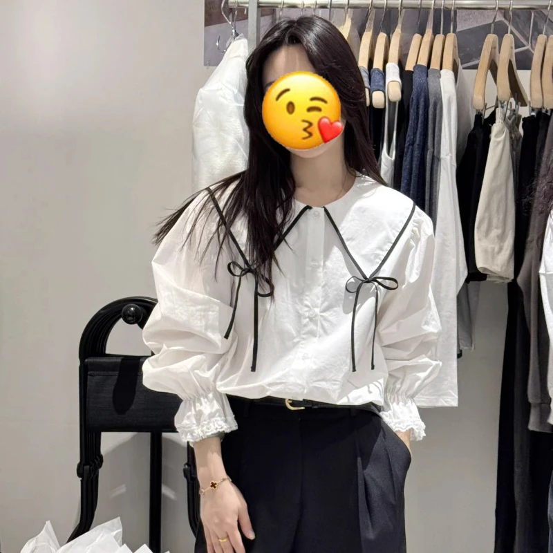 Spliced Lace Bow Blusas Mujer Laple Neck Long Sleeve Shirts & Blouses Temperament Camisas 2025 Spring Women Clothing Ropa
Spliced Lace Bow Blusas Mujer Laple Neck Long Sleeve Shirts & Blouses Temperament Camisas 2025 Spring Women Clothing Ropa