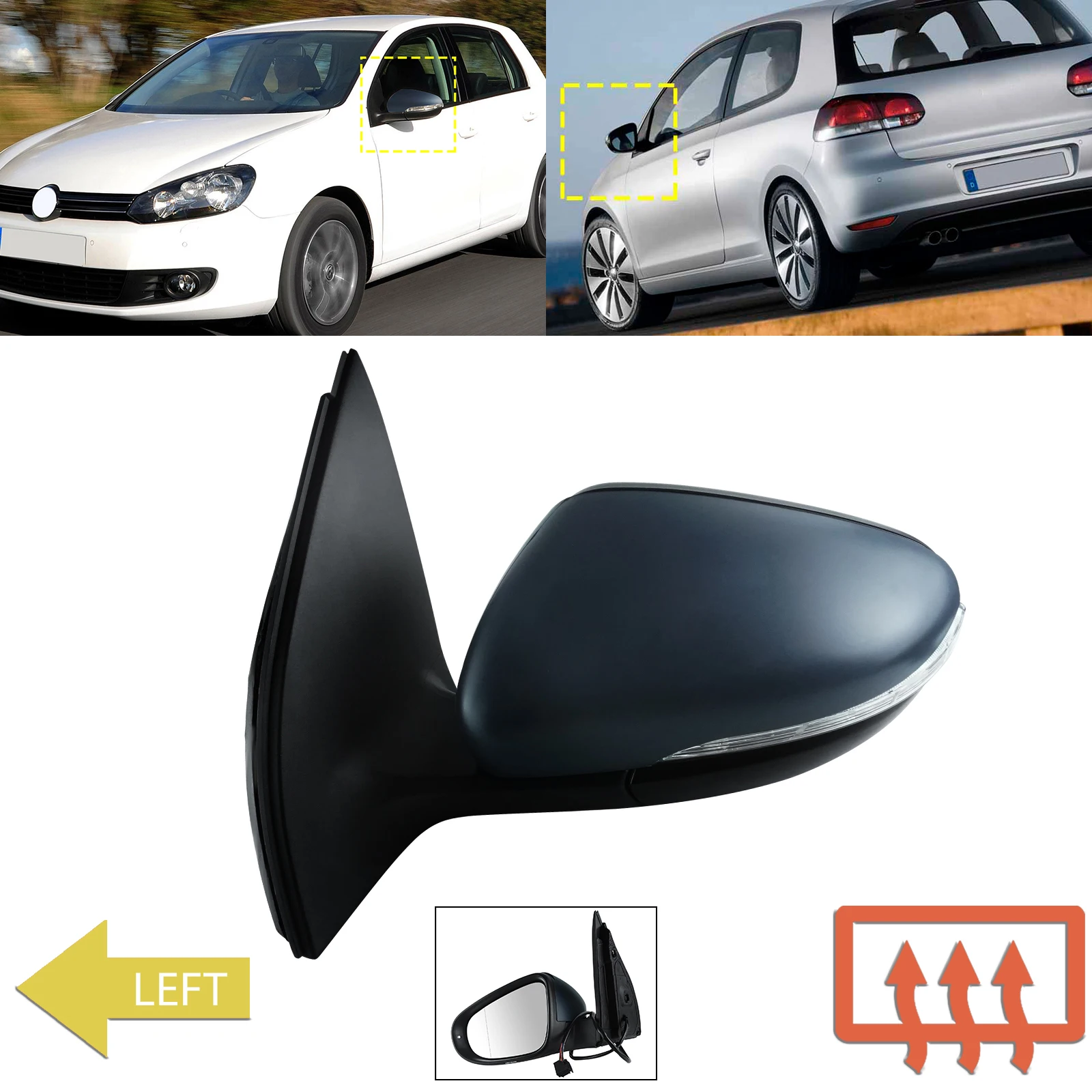 Зеркало электрической двери левого пассажира с подогревом, грунтованное для VW Golf 6 09-13 гг.
Зеркало электрической двери левого пассажира с подогревом, грунтованное для VW Golf 6 09-13 гг.