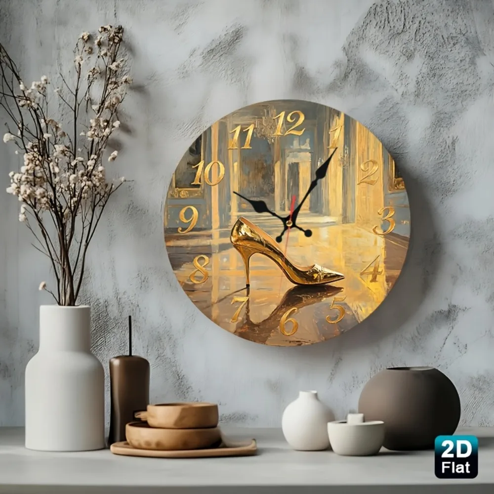 2D Flat 1pc Golden Heel Nursery Wall Clock 12 Inch Silent Non Ticking, Perfect for Kitchen, Classroom, Office, Home, School And
2D Flat 1pc Golden Heel Nursery Wall Clock 12 Inch Silent Non Ticking, Perfect for Kitchen, Classroom, Office, Home, School And
