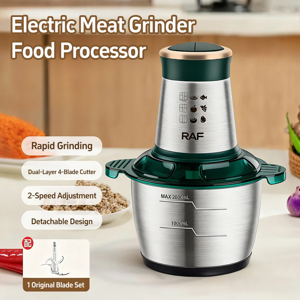 Electric Stainless Steel Meat Grinder 2 Speeds Food Processor Kitchen Slicer Egg Beater - Vegetable & Garlic Mincer
Electric Stainless Steel Meat Grinder 2 Speeds Food Processor Kitchen Slicer Egg Beater - Vegetable & Garlic Mincer