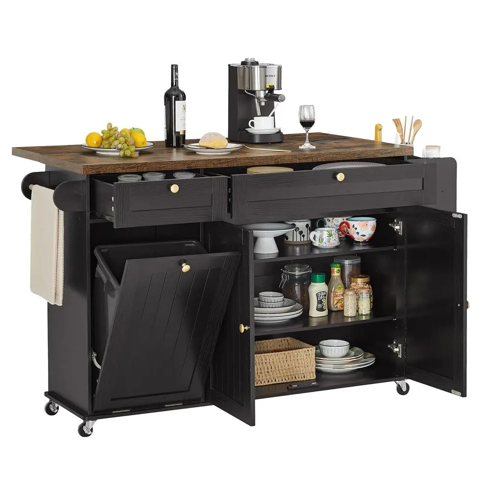 Kitchen Island with Power Outlet amp Drop Leaf, Kitchen Rolling Island with Spice Rack amp Towel Rack, Knife Holder, Kitchen Is
Kitchen Island with Power Outlet amp Drop Leaf, Kitchen Rolling Island with Spice Rack amp Towel Rack, Knife Holder, Kitchen Is