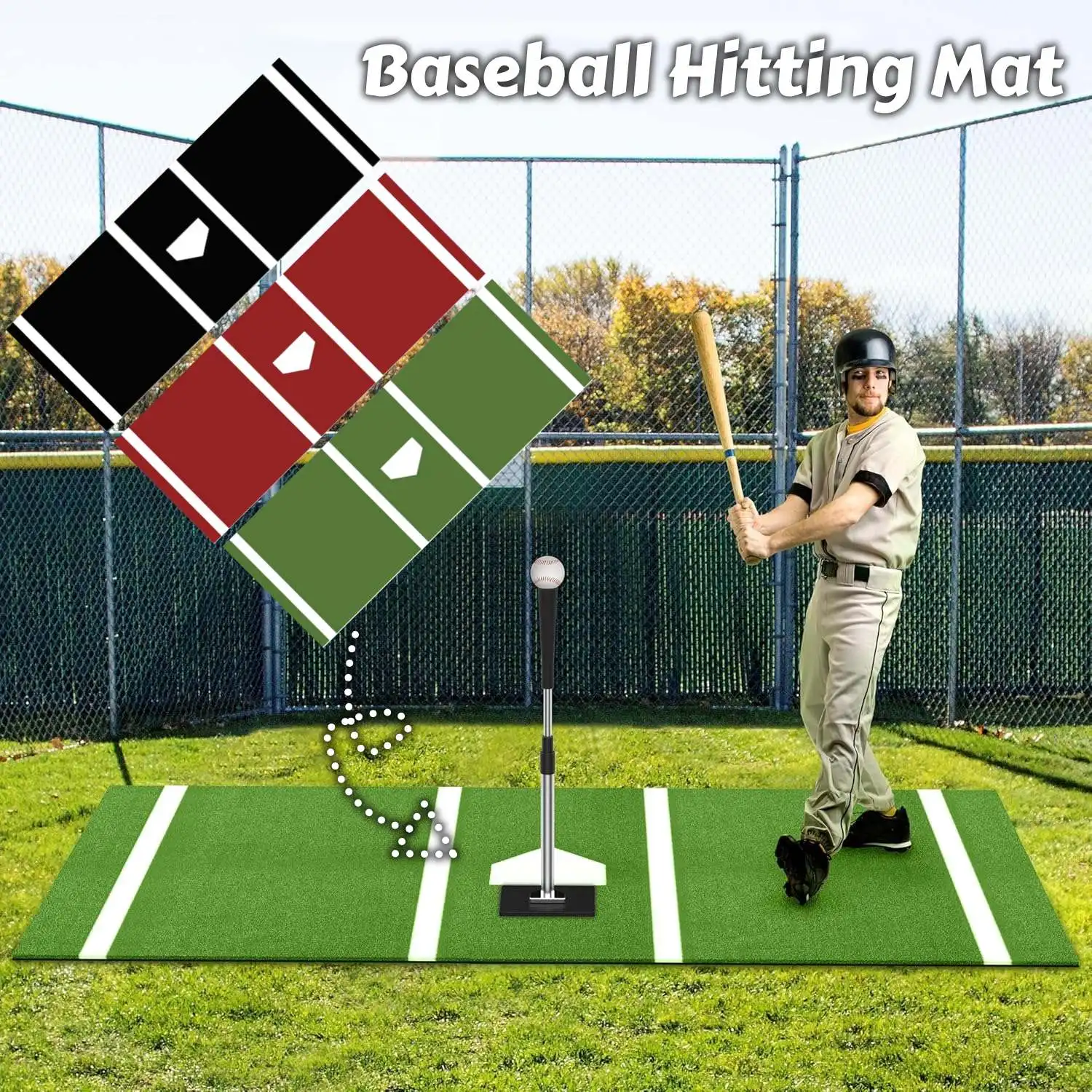 Baseball Hitting Mat Hitting Batting Practice Equipment Auxiliary Tool Baseball Batting Mat for Training Baseball Pitching
Baseball Hitting Mat Hitting Batting Practice Equipment Auxiliary Tool Baseball Batting Mat for Training Baseball Pitching