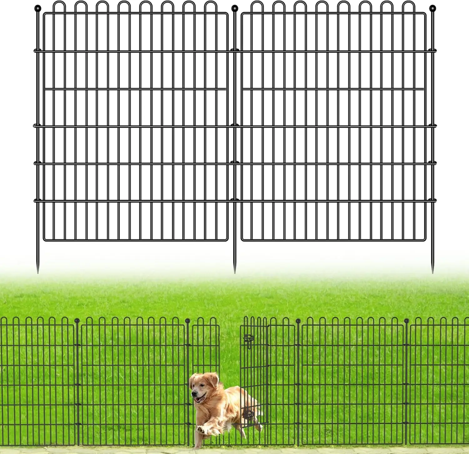 10-Panel No-Dig Garden Fence with Gate, 32"H x 23.6'L Metal Barrier for Pets & Yard
10-Panel No-Dig Garden Fence with Gate, 32"H x 23.6'L Metal Barrier for Pets & Yard