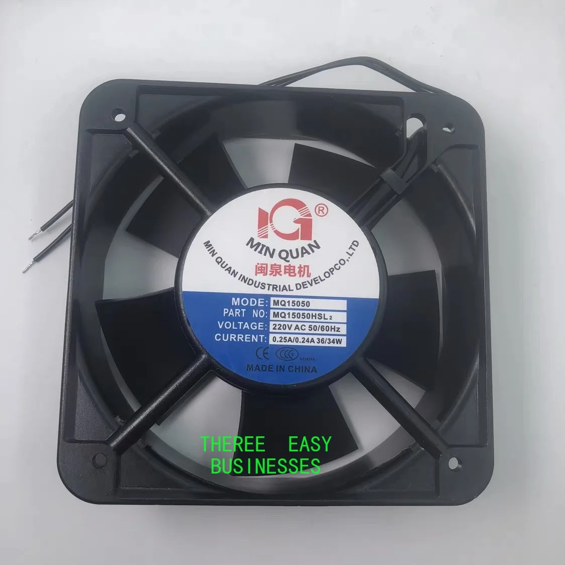 Motor MQ15050 HSL/HBL2 220V axial flow fan 15CM 0.25A chassis cooling fan
Motor MQ15050 HSL/HBL2 220V axial flow fan 15CM 0.25A chassis cooling fan