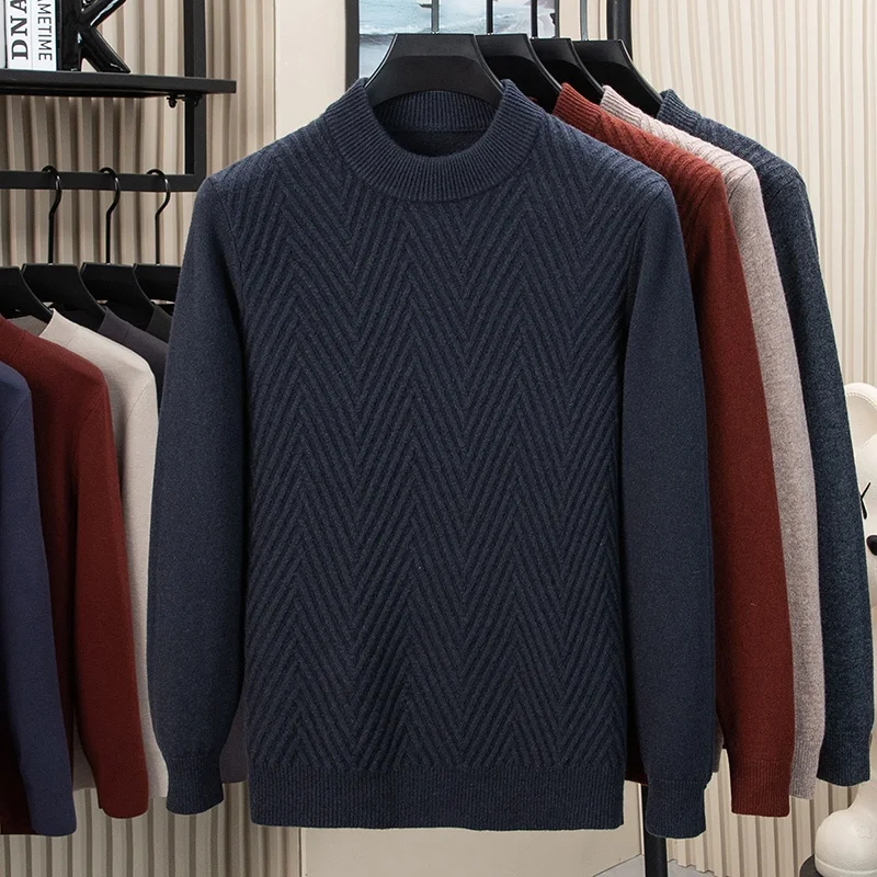 Wool 100% Exquisite Men Sweater Knitwear Skin-Friendly Mock Neck Winter Thick Quality Soft Comfortable Elastic Sueters De Hombre
Wool 100% Exquisite Men Sweater Knitwear Skin-Friendly Mock Neck Winter Thick Quality Soft Comfortable Elastic Sueters De Hombre