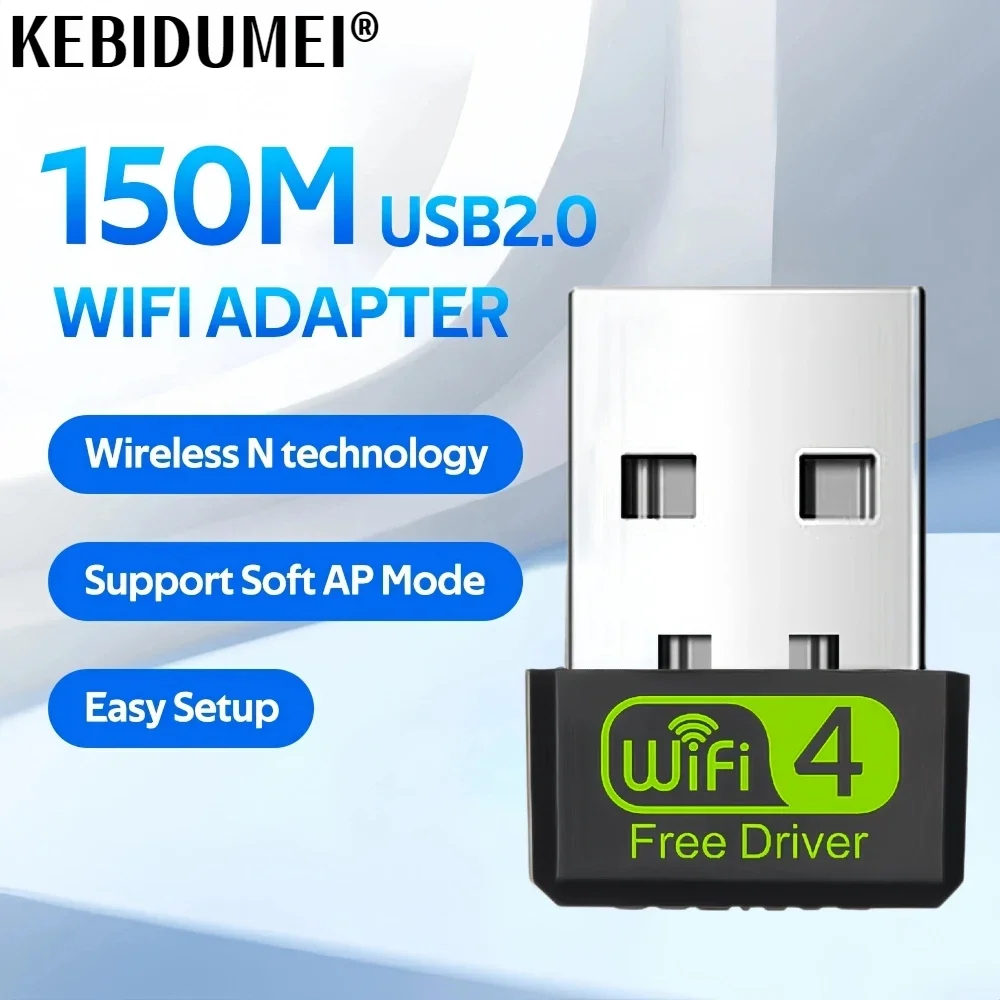 2.4GHz Mini USB Wifi Adapter Ethernet Wifi Receiver wireless adapter Free Driver 150Mbps Wireless Network Card for PC Laptop
2.4GHz Mini USB Wifi Adapter Ethernet Wifi Receiver wireless adapter Free Driver 150Mbps Wireless Network Card for PC Laptop