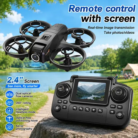 LY3 Portable Drone Dual Camera Aerial PLY3 Portable Drone Dual Camera Aerial Photography 2.4 Inch Screen Remote Control WIFI Image Transmissiohotography 2.4 Inch Screen Remote Control WIFI Image Transmission Optical Flow Hover Full Protection RC Drone Toy