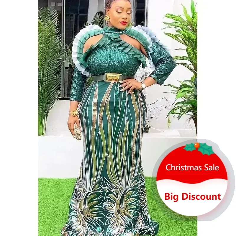 Plus Size Evening Dresses for Women African Luxury Sequin Gown Elegant Wedding Party Long Dress Ankara Ladies Clothing 2025
Plus Size Evening Dresses for Women African Luxury Sequin Gown Elegant Wedding Party Long Dress Ankara Ladies Clothing 2025