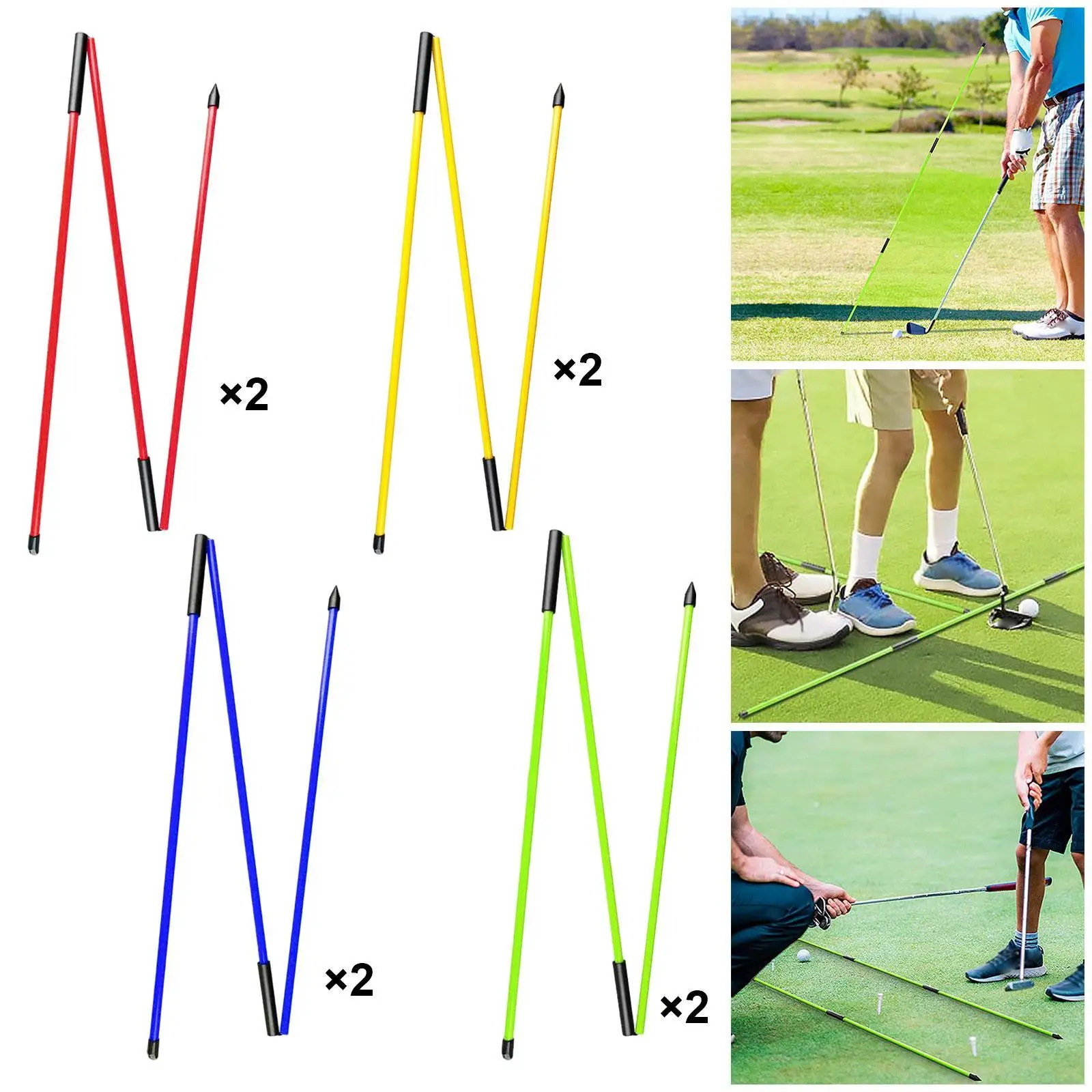 2 Pieces Golf Alignment Sticks for Putting Full Swing Practice Golf Swing
2 Pieces Golf Alignment Sticks for Putting Full Swing Practice Golf Swing