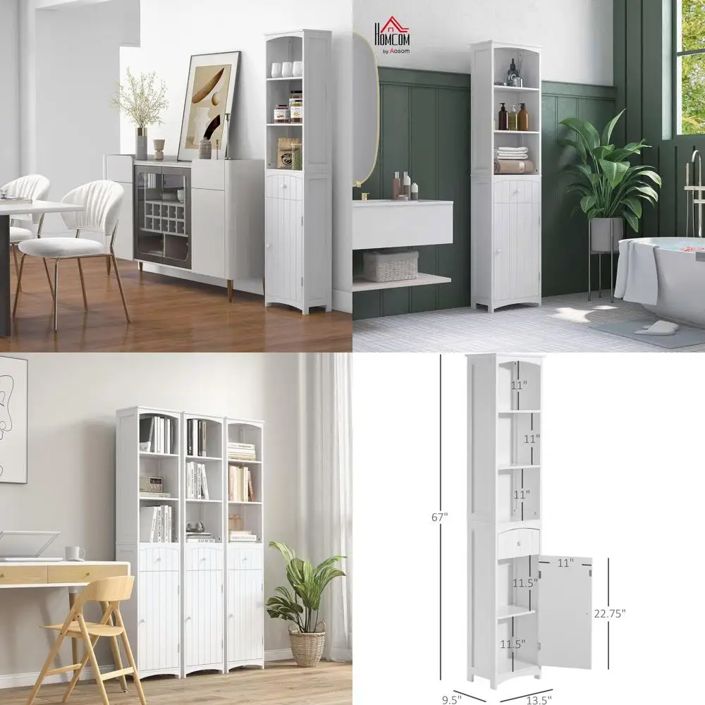 Tall White 3-Tier Linen Storage Cabinet for Bathroom
Tall White 3-Tier Linen Storage Cabinet for Bathroom