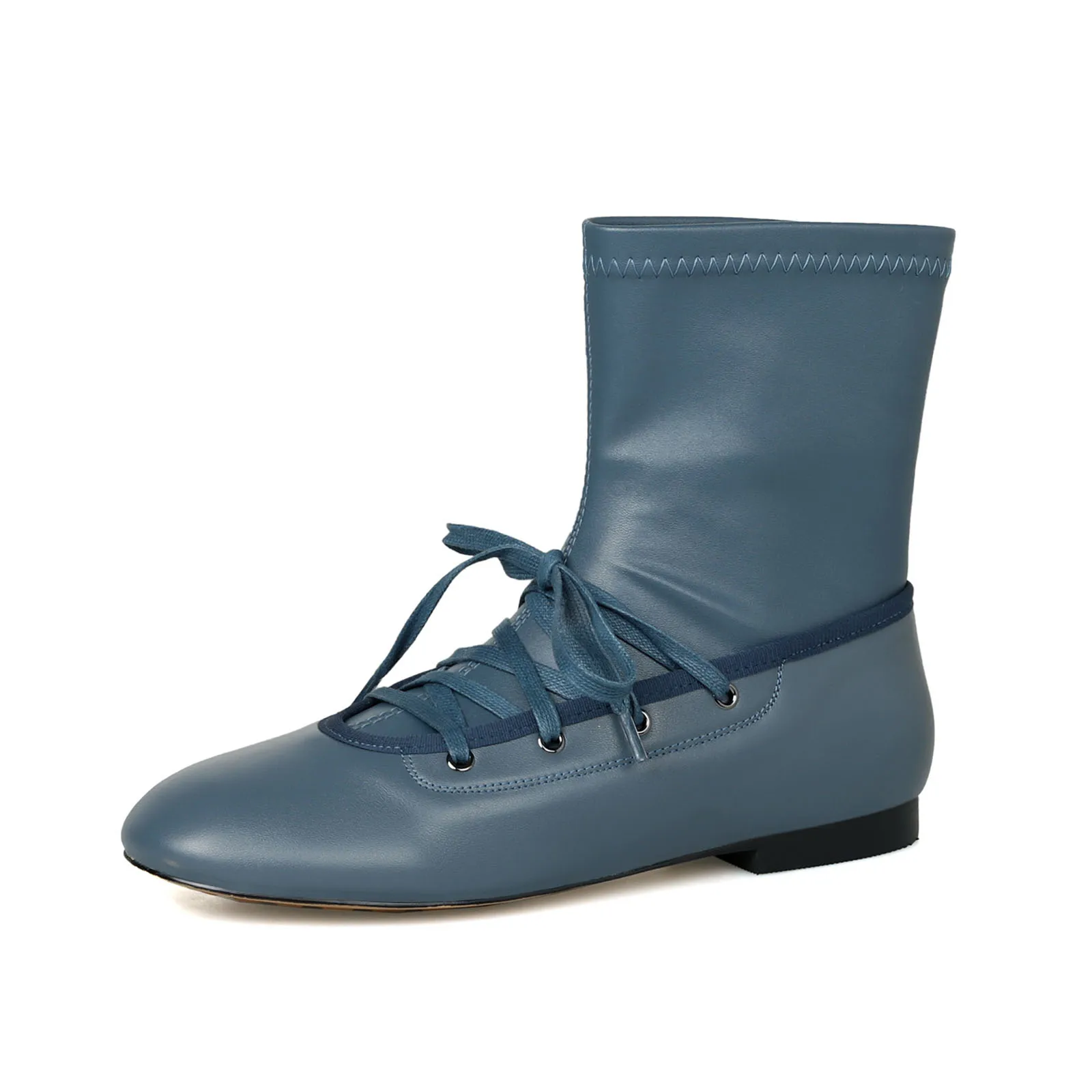 Arden Furtado 2025 Autumn Blue Cowhide Cross tied Modern boots Round toe Slip-on low heel Short boots Flat commute women's boots
Arden Furtado 2025 Autumn Blue Cowhide Cross tied Modern boots Round toe Slip-on low heel Short boots Flat commute women's boots
