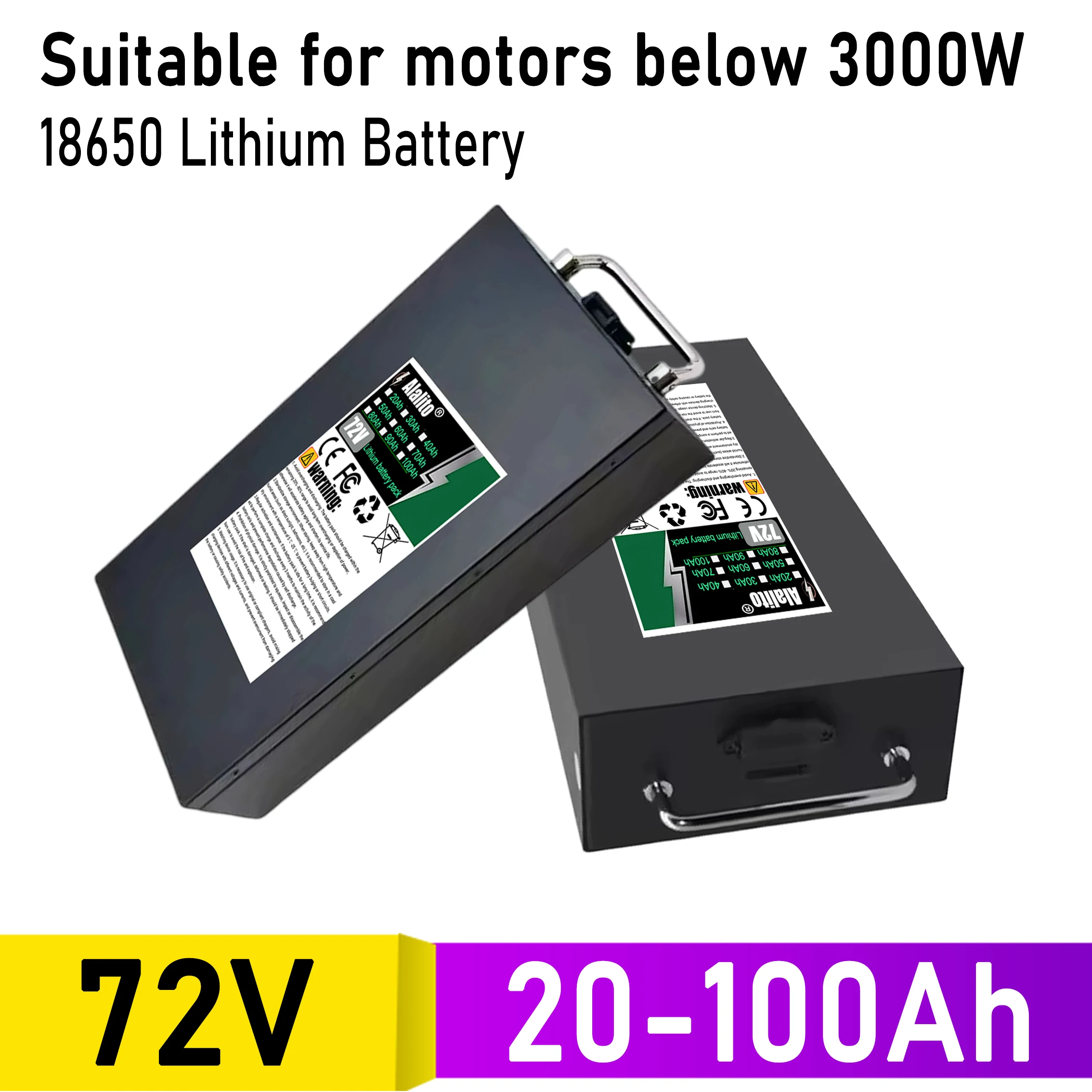 72V 20Ah-100Ah, 18650 lithium-ion battery, suitable for 250-2000W motors, for Harley replacement batteries
72V 20Ah-100Ah, 18650 lithium-ion battery, suitable for 250-2000W motors, for Harley replacement batteries