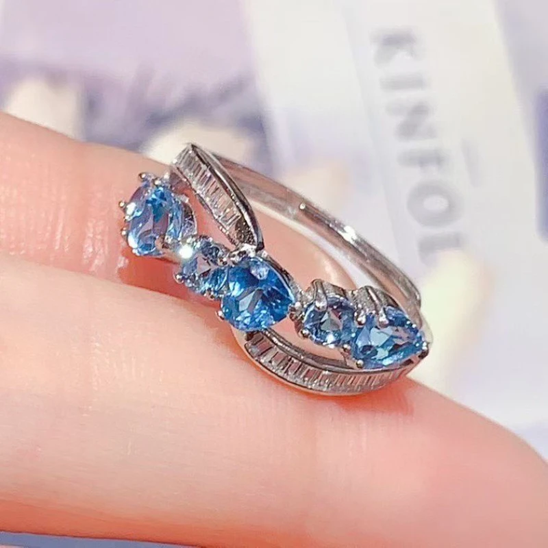 Natural Blue Topaz Ring 925 Sterling Silver, Twisted Heart & Baguette CZ Accent Gemstone Band with Certificate, Fine Jewelry
Natural Blue Topaz Ring 925 Sterling Silver, Twisted Heart & Baguette CZ Accent Gemstone Band with Certificate, Fine Jewelry