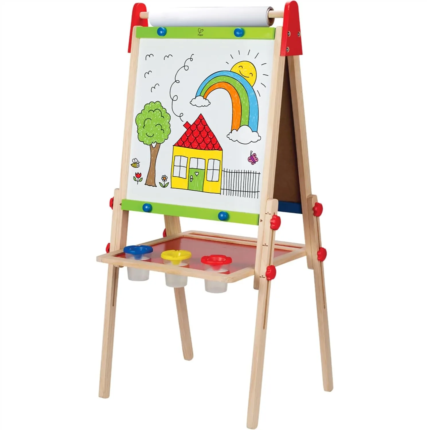 Kids Height Adjustable Drawing Easel, Magnetic Whiteboard & Chalkboard with Paper Roll and 3 Paint Pots
Kids Height Adjustable Drawing Easel, Magnetic Whiteboard & Chalkboard with Paper Roll and 3 Paint Pots