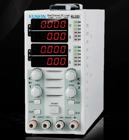 KL283 Dual Channel LCD Adjustable DC Electronic Load 300W 80V 30A 80V/15A/150W*2 /KL284A150V/20A/200W*2
KL283 Dual Channel LCD Adjustable DC Electronic Load 300W 80V 30A 80V/15A/150W*2 /KL284A150V/20A/200W*2
