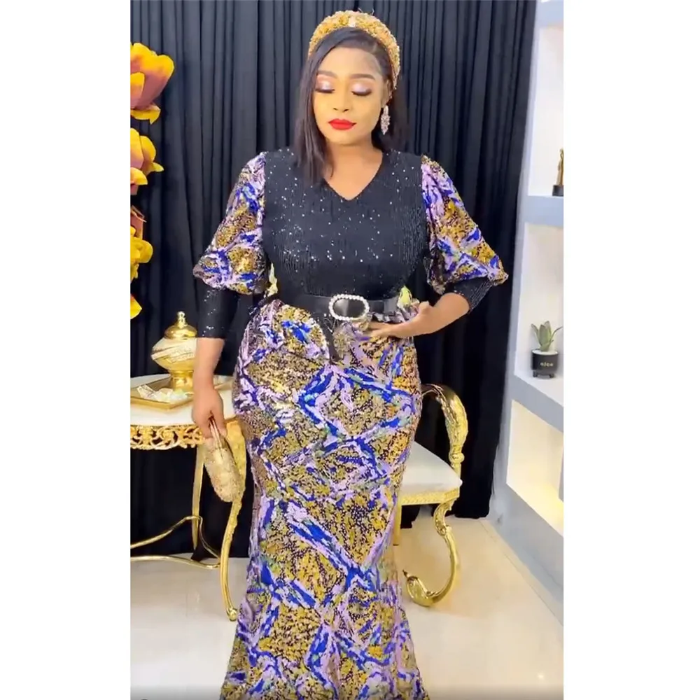 African Dresses for Women Elegant Dashiki Sequin Evening Party Long Maxi Dress Plus Size Africa Clothing Robe Africaine Femme
African Dresses for Women Elegant Dashiki Sequin Evening Party Long Maxi Dress Plus Size Africa Clothing Robe Africaine Femme