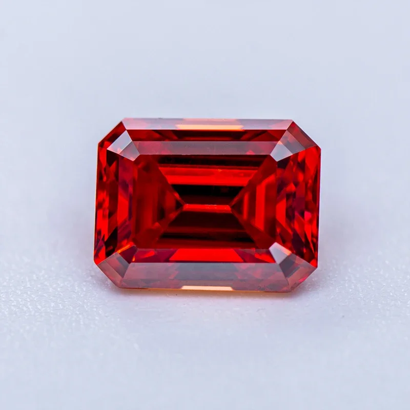 Moissanite Stone Emerald Cut Garnet Color Lab Grown Diamond Charms Ring Necklace Earrings Main Materials with GRA Certificate
Moissanite Stone Emerald Cut Garnet Color Lab Grown Diamond Charms Ring Necklace Earrings Main Materials with GRA Certificate