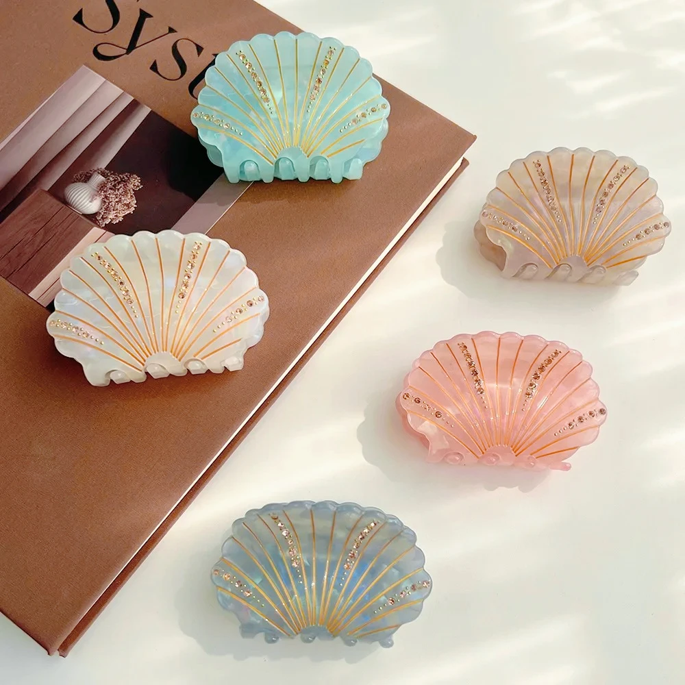 New Rhinestone Shell Hair Claw Acetate Summer Beach Claw Clips Trendy Ocean Series Crab Hair Clips for Women Hair Accessories
New Rhinestone Shell Hair Claw Acetate Summer Beach Claw Clips Trendy Ocean Series Crab Hair Clips for Women Hair Accessories