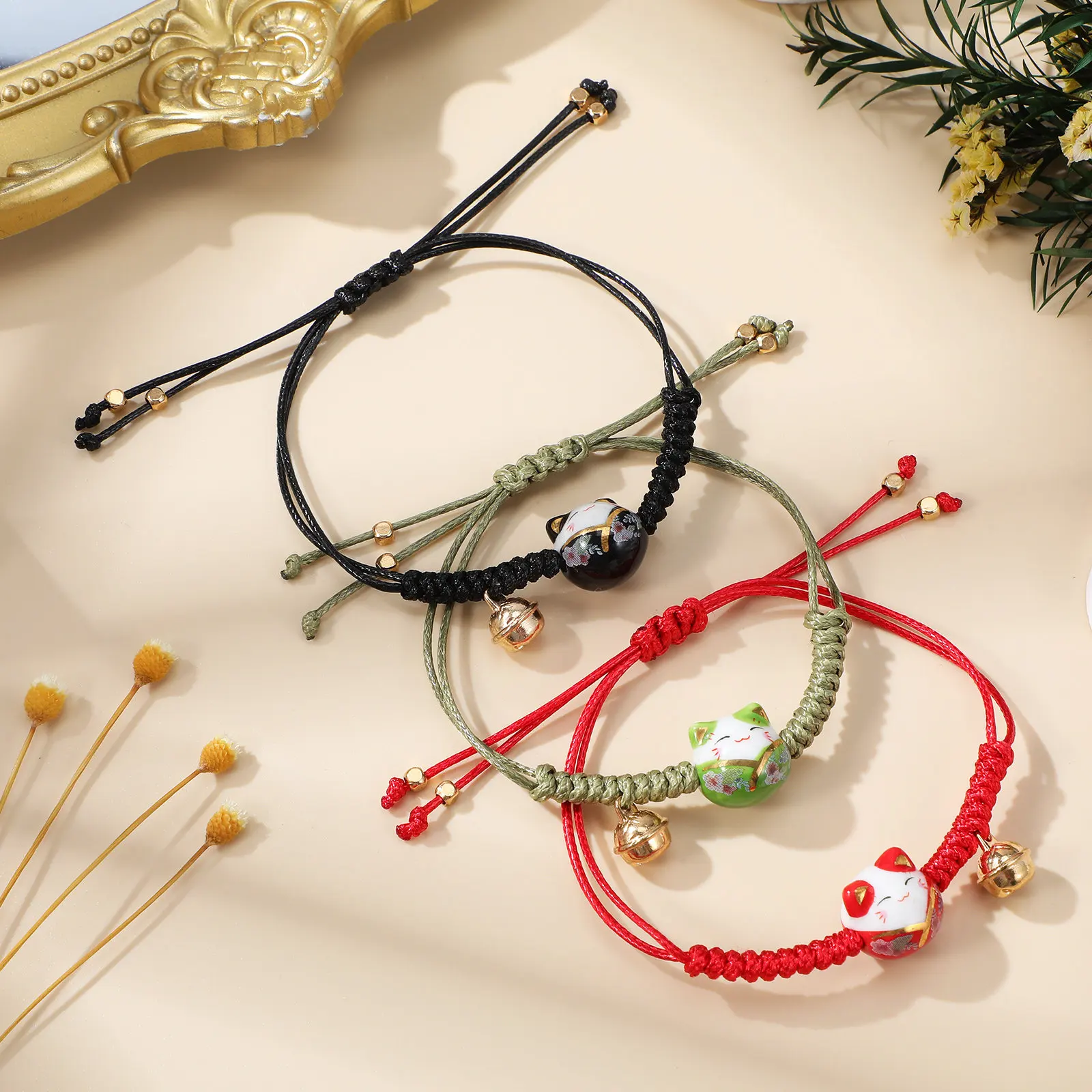 3Pcs Maneki Neko Cat Lucky Bracelet Adjustable Rope Jingle Bell Charm Japanese Style Wrist Jewelry Gifts Black Cat Bracelet
3Pcs Maneki Neko Cat Lucky Bracelet Adjustable Rope Jingle Bell Charm Japanese Style Wrist Jewelry Gifts Black Cat Bracelet