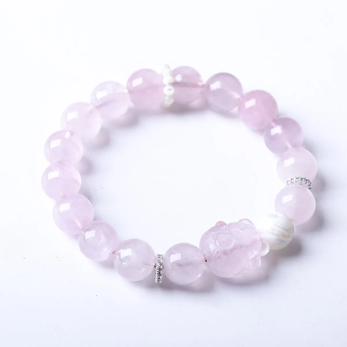 Natural Rose Quartz and Pearl Shell Bracelet Lucky Fortune Cat Crystal Beaded Bracelet Gifts
Natural Rose Quartz and Pearl Shell Bracelet Lucky Fortune Cat Crystal Beaded Bracelet Gifts