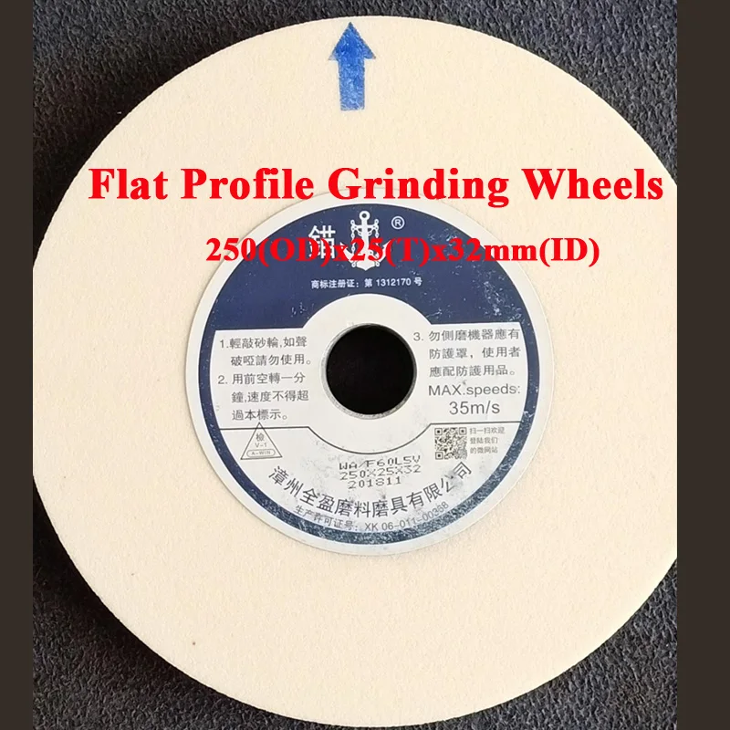 1PCS WA60L 250*25*32mm White Corundum Grinding wheel for turning tool y twist drill Flat Profile abrasive disc for cutting burrs
1PCS WA60L 250*25*32mm White Corundum Grinding wheel for turning tool y twist drill Flat Profile abrasive disc for cutting burrs
