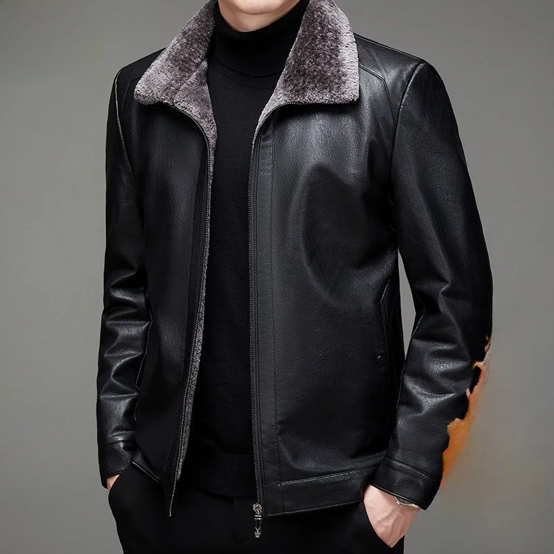 Новая зимняя утепленная мужская кожаная куртка с флисовой подкладкой, теплый меховой пуховик, деловой повседневный стиль, городская мода для мужчин среднего возраста
Новая зимняя утепленная мужская кожаная куртка с флисовой подкладкой, теплый меховой пуховик, деловой повседневный стиль, городская мода для мужчин среднего возраста