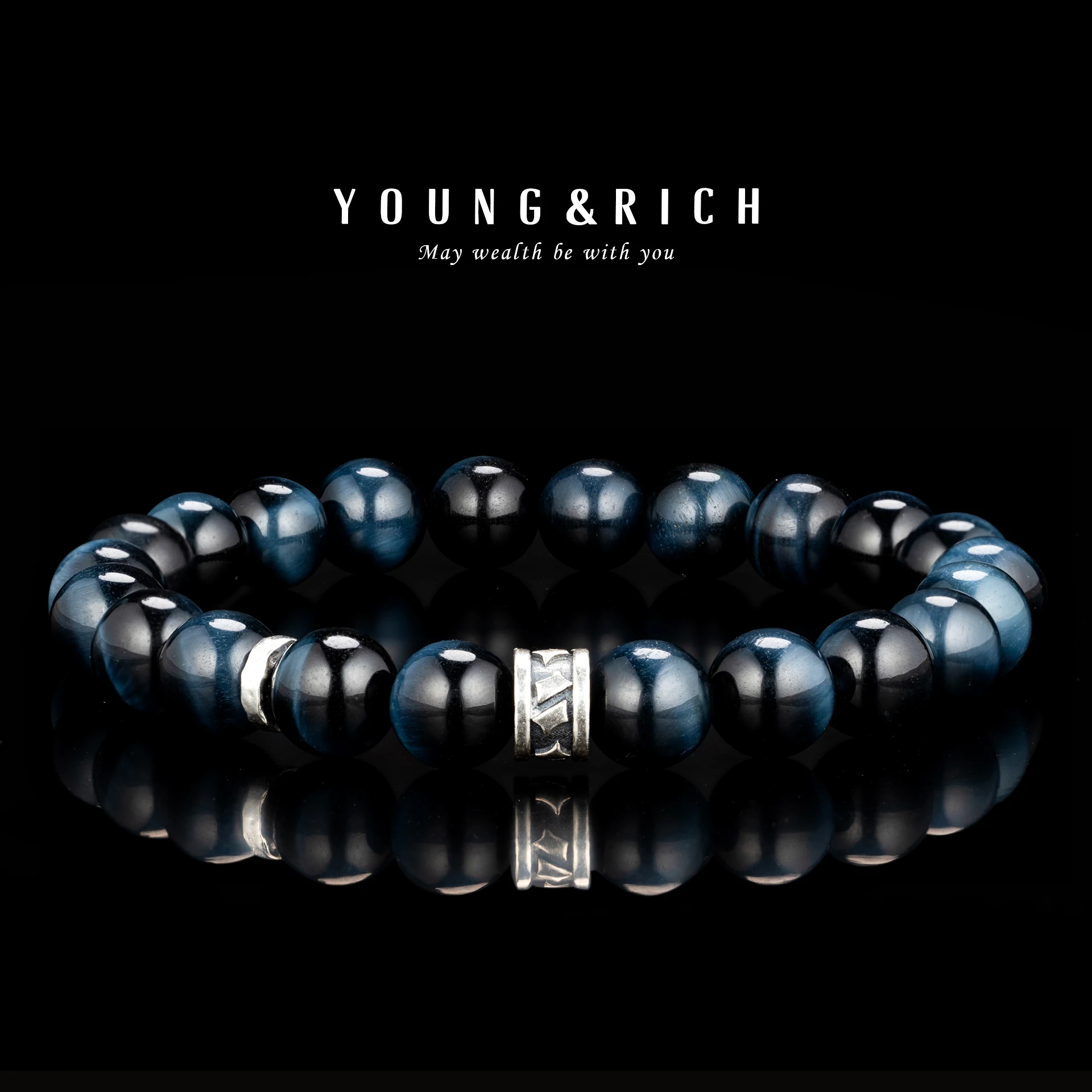 YOUNG & RICH Men's Blue Tiger's Eye Bracelet, Natural Gemstone Gift for Men, Deep Blue Healing Jewelry for Birthday
YOUNG & RICH Men's Blue Tiger's Eye Bracelet, Natural Gemstone Gift for Men, Deep Blue Healing Jewelry for Birthday