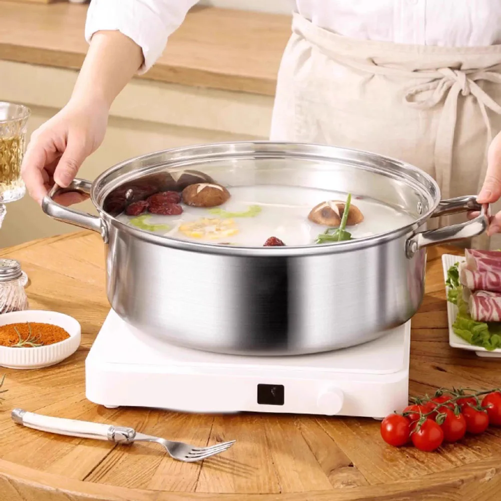 Stainless Steel Hotpot with Internal Partition for Two Broths at Once Designed for Induction and Gas Stove Operation
Stainless Steel Hotpot with Internal Partition for Two Broths at Once Designed for Induction and Gas Stove Operation