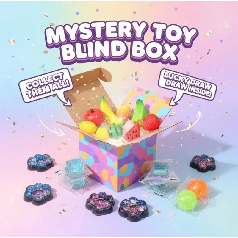 2 Chances Squishy Mystery Blind Box | Independent Random Draws | Blue Canelé, Random Fruit, Blue-Pink Cat Paw & Random Pop Ball Squishy
2 Chances Squishy Mystery Blind Box | Independent Random Draws | Blue Canelé, Random Fruit, Blue-Pink Cat Paw & Random Pop Ball Squishy